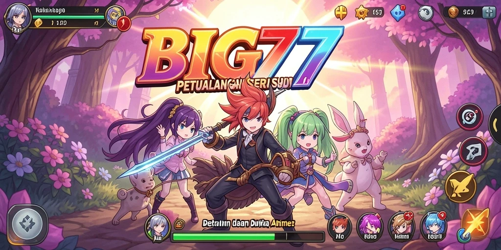 Tampilan gameplay yang menarik dari BIG77 dalam dunia Anime.