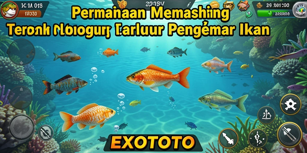 Tampilan gameplay <strong>EXOTOTO</strong> saat memancing di laut yang tenang.