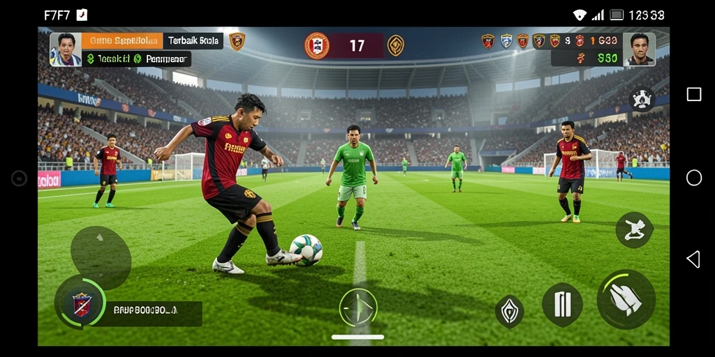 Tangkapan layar F7F7 dengan aksi pertandingan sepak bola yang mendebarkan.