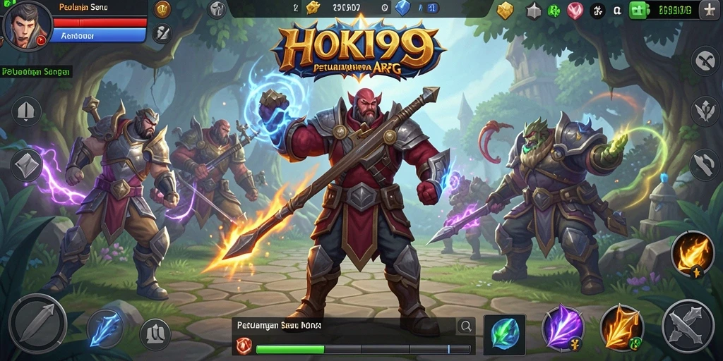 Screenshot utama HOKI99 memperlihatkan aksi pertempuran yang seru dalam game ARPG.