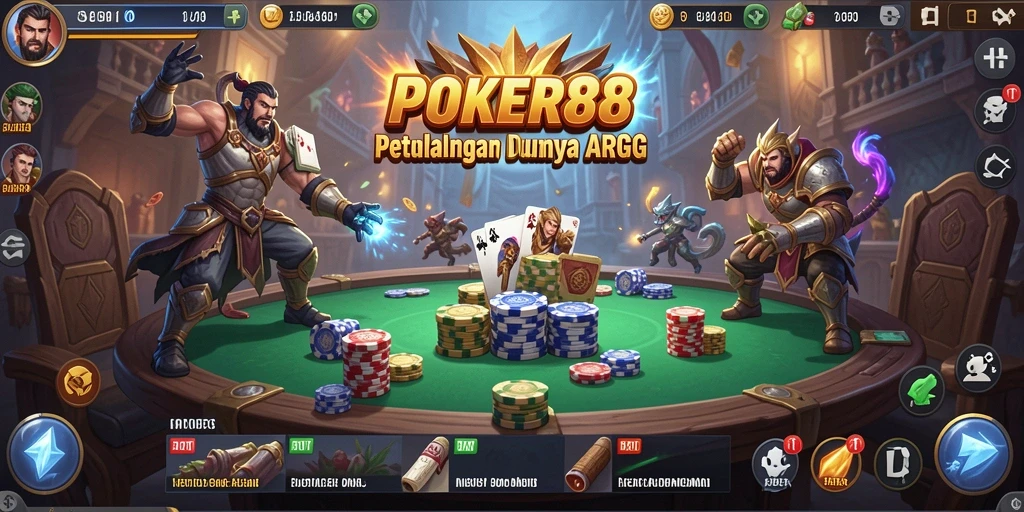 Tangkapan layar POKER88 menunjukkan aksi karakter dalam pertempuran ARPG yang intens.
