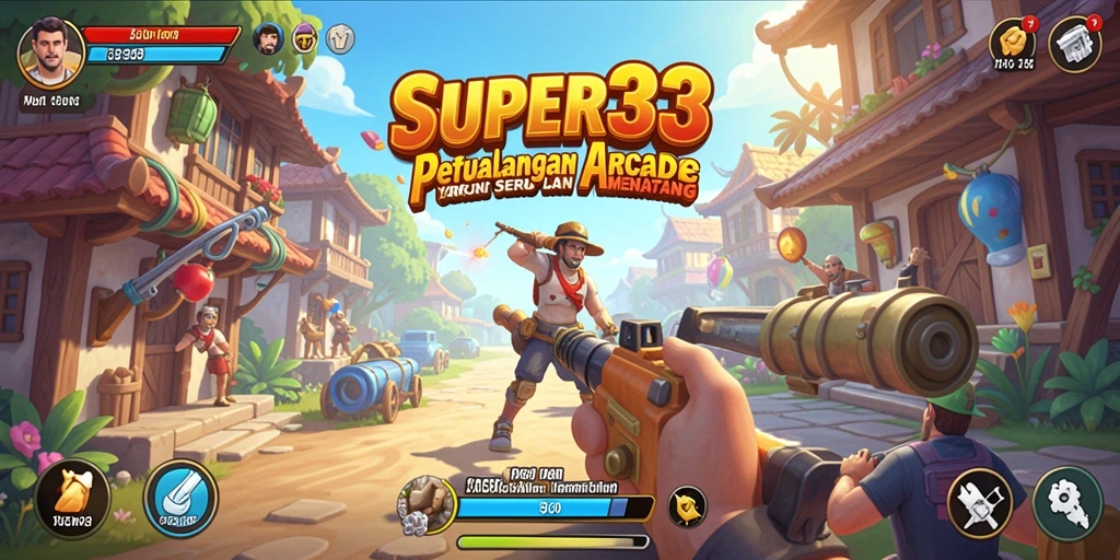 Screenshot SUPER33 menampilkan aksi gameplay arcade yang mendebarkan.