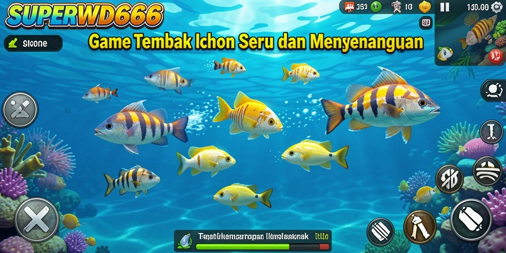 Tampilan gameplay Tembak Ikan dalam SUPERWD666 yang mengasyikkan.